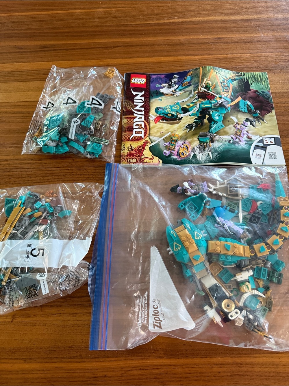 Complete Retired 506 pieces LEGO Ninjago 71746 Jungle Dragon with Manual